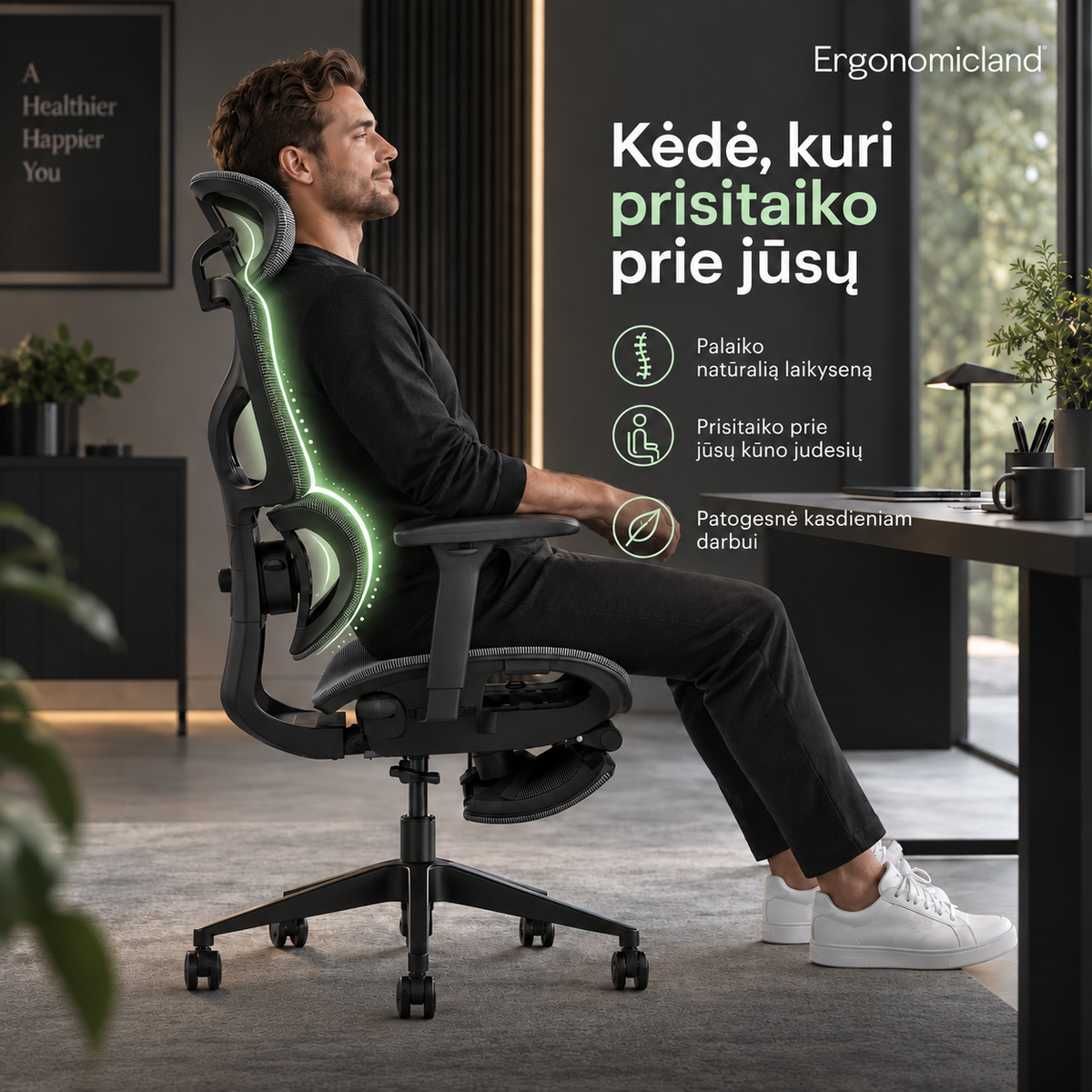 Ergonomiczne krzesło biurowe ErgoActive